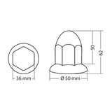 Lampa Chrom-Schraubenabdeckungen aus ABS - 32 mm - 10er-Set 7656 97656