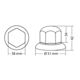 Lampa Satz mit 10 verchromten Schraubenabdeckungen aus ABS - 33 mm 7659