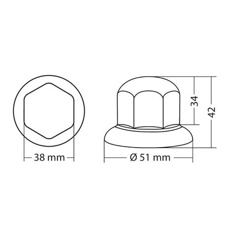 Lampa Satz mit 10 verchromten Schraubenabdeckungen aus ABS - 33 mm 7659