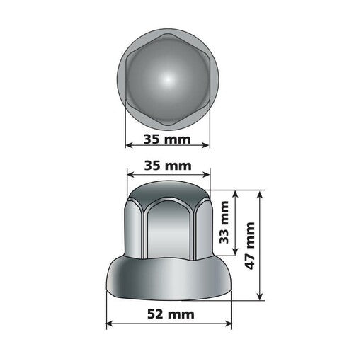 Juego de 500 tapas para pernos de cabeza redonda de acero inoxidable, 32 mm, cromado, para lámpara de cúpula 97670