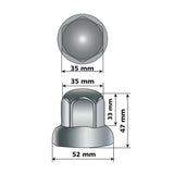 Juego de 500 tapas para pernos de cabeza redonda de acero inoxidable, 32 mm, cromado, para lámpara de cúpula 97670
