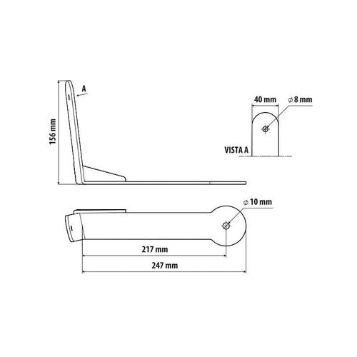 Staffa per antenna CB, versione corta Scania R Serie 5 03/04>08/09 6 09/09>08/13