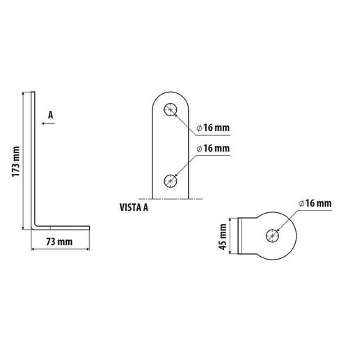 Staffa per antenna CB, versione corta Iveco Eurocargo (10/91>) solo con parasole