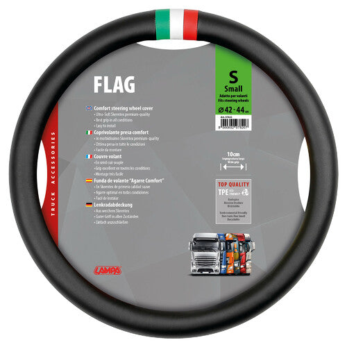 Lampa Flag Italia, Skeentex Steering Wheel Cover - S - 42/44 cm