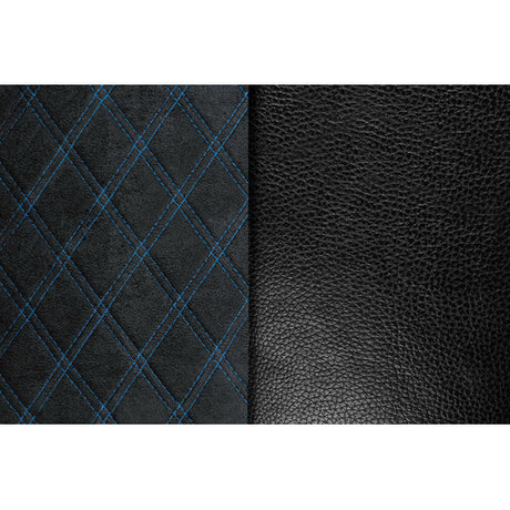 Mirian Lamp, Skeentex and Quilted Suede Seat Cover - Black/Blue