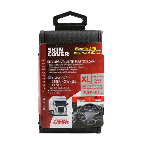 Skin-Cover, coprivolante elasticizzato in Skeentex Nero/Rosso XL  49/51 cm