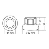 Juego de 40 cubiertas para pernos de lámpara de acero inoxidable pulido - 33 mm 7973 97973