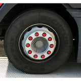 Lamp Set of 10 Reflective Stickers 27 mm - Red