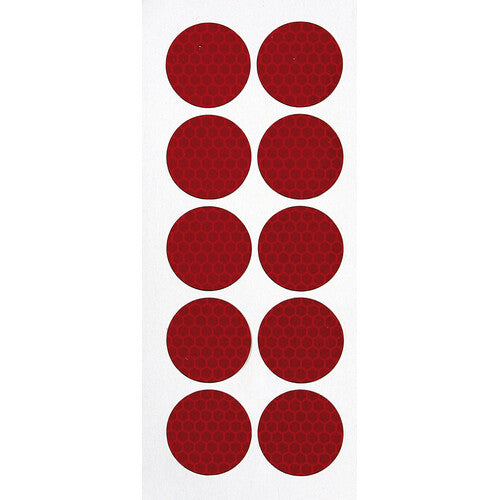 Lampenset mit 10 reflektierenden Aufklebern 27 mm - Rot 98056