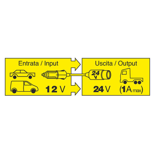 Lampa Trasformatore con presa accendisigari 12V > 24V