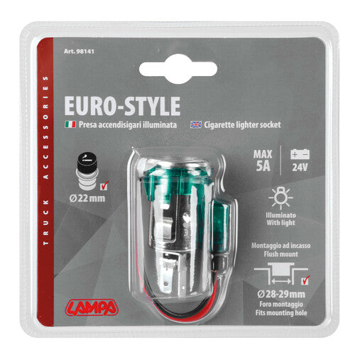 Euro-Style Lampe, Beleuchtete Zigarettenanzünderbuchse 24V 98141