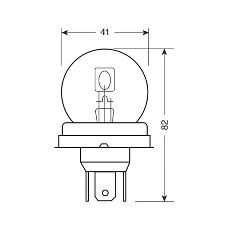Lampa 24V Lampada asimmetrica biluce - R2 - 50/55W - P45t - 1 pz - Scatola