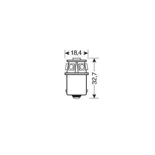 24/28V Hyper-Led 18 6 SMD x 3 chips R5W BA15s 1 pz Scatola Bianco doppia pol.