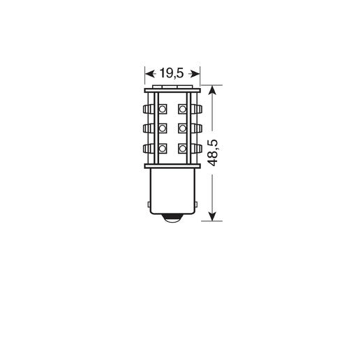 24/28V Hyper-Led 39 39 SMD x 1 chips P21W BA15s 1 pz Scatola Bianco doppia pol.