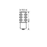 24/28V Hyper-Led 39 39 SMD x 1 chips P21W BA15s 1 pz Scatola Bianco doppia pol.