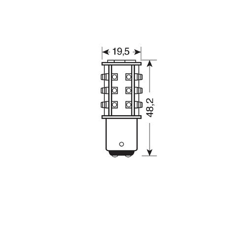 24/28V Hyper-Led 39 39 SMD x 1 chips P21/5W BAY15d 1 pz Bianco Doppia polarità