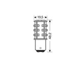 24/28V Hyper-Led 39 39 SMD x 1 chips P21/5W BAY15d 1 pz Bianco Doppia polarità