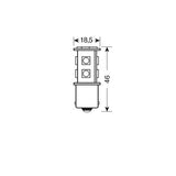 24/28V Hyper-Led 33 11 SMD x 3 chips P21W BA15s 1 pz Bianco Doppia polarità