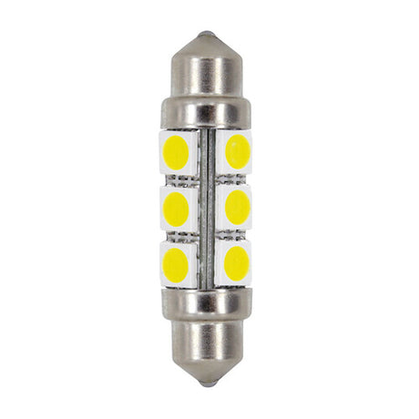 24/30V Hyper-Led 36 12 SMD x 3 chips 11x41 mm SV8,5-8 2 pz Bianco dp. pol.