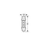 Hyper-Led 36 12 SMD x 3 chips 11x41 mm SV8,5-8 2 uds. Blanco pol. dp. 98273