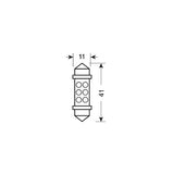 24V Torpedolampe, 6 LEDs, 11x41 mm, SV8.5-8, 2 Stück, Box, Weiß, 98349