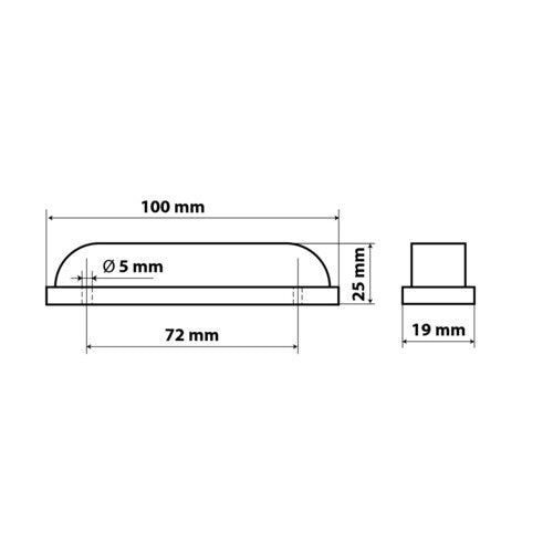 Lampa Luce ingombro a 6 Led, 24V - Bianco 98486