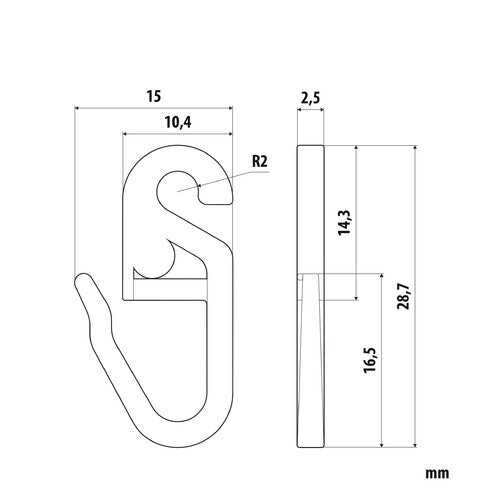 Lampa Ganci per tende - G-4 - 25 pz