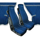 Melissa Microfiber Truck Curtain and Seat Cover Set - Blue