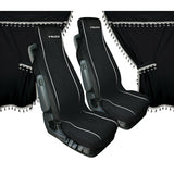 Melissa Mikrofaser-LKW-Vorhang- und Sitzbezugset – Schwarz