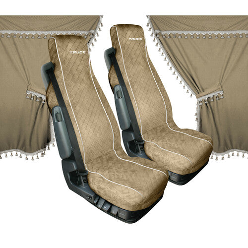 Melissa Mikrofaser-LKW-Vorhang- und Sitzbezugset - Beige 98645