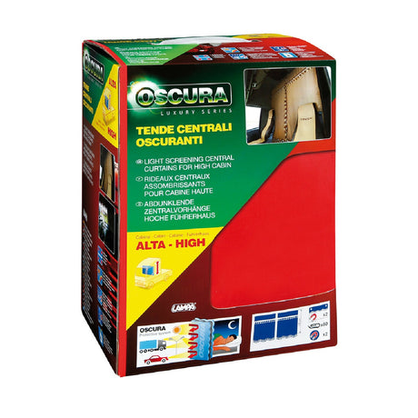 Dark Lamp, Center Curtains for Trucks, High Cab - Red