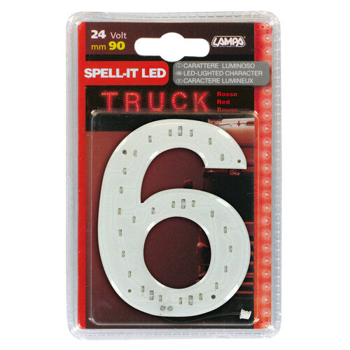 Lampa Spell-It Led, 90 mm, 24V - Red - 6