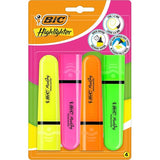 Bic Highlighter Flat, resaltadores fluorescentes, paquete de 4 colores BIC517952