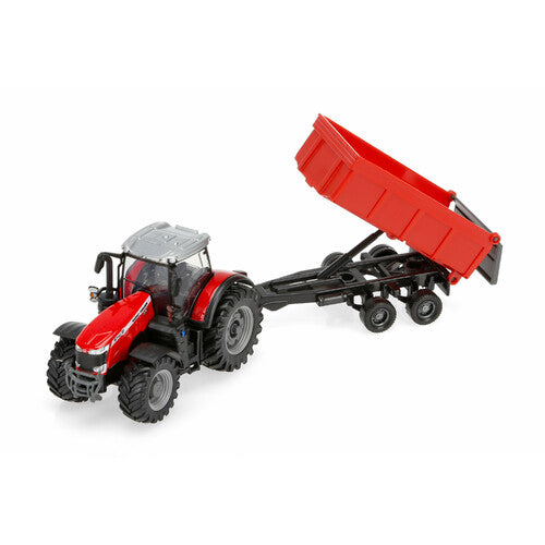 Tractor agrícola Burago con remolques surtidos, Burago, escala 1:43