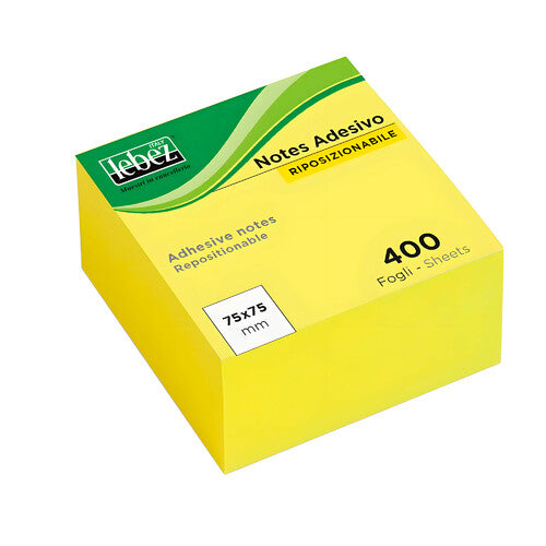 Barras de notas adhesivas reposicionables Neon Line, cubo de 400 hojas, 75 x 75 mm CA2390