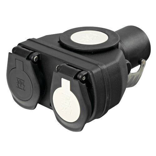 Erich Jaeger Kompaktadapter von 15-poligem Stecker auf 2 x 7-polige Steckdosen, 24 V