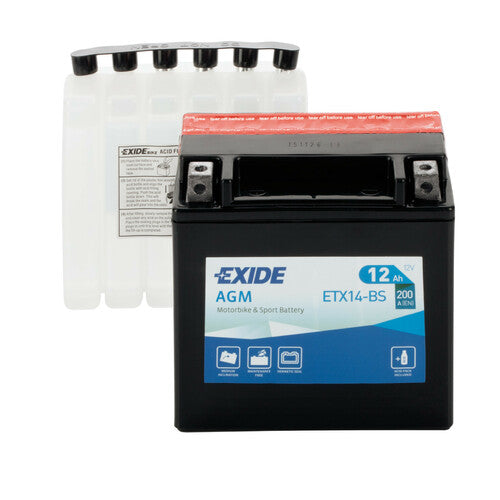 Exide 12V Batterie - Exide Bike AGM - 12 Ah - 200 A