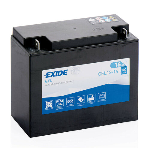 Batería de motocicleta Exide GEL1216 12 V GEL 16 Ah 100 A