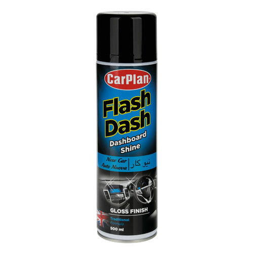 Carplan Flash Dash, Armaturenbrettreiniger, Hochglanzeffekt – 500 ml – Neuwagen