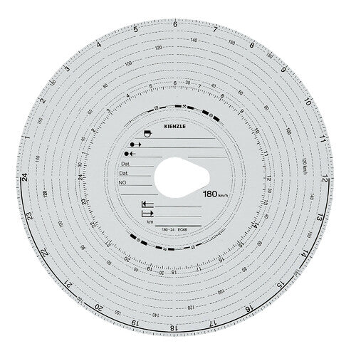 Juego original Kienzle de 100 discos de tacógrafo homologados - 180 km/h