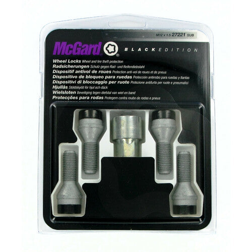 Kit de pernos de rueda cónicos McGard (4 piezas) - Edición negra - A130