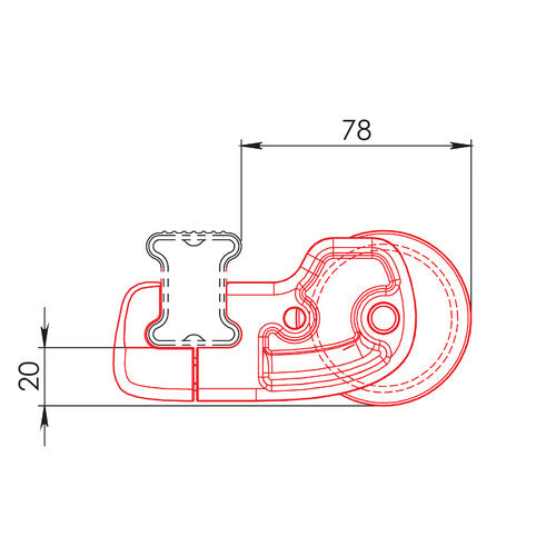 Nordrive K-0 Hinterradrolle - 64 cm N11000