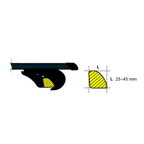 Kit de rieles de acero Kit de 4 pies para barras de acero 156 Crosswagon 10/04>12/07 std N20011