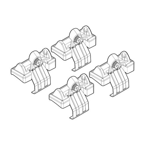 Nordrive Dachgepäckträger-Befestigungssatz 3 Ford Fusion 08/02>12/05 Standarddach N21003