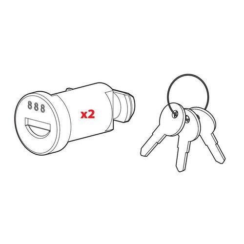 Nordrive Set of 2 N series lock cylinders and 3 keys