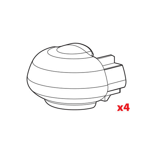 Nordrive Set of 4 caps for Alumia, Rail-Pro, In-Rail Alu bars