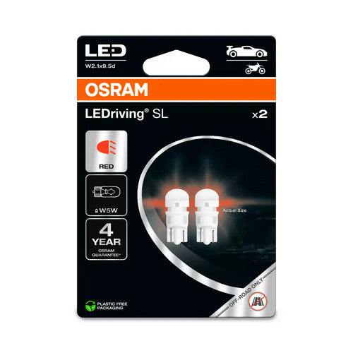 Osram 12V LEDriving SL - (W5W) - 1W - B2,1x9,5t - 2 Stück - Box - Rot