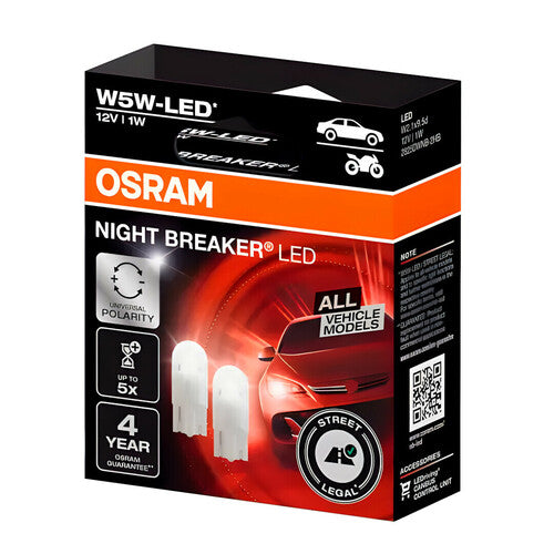 Osram 12V Night Breaker LED - W5W - 1W - W2,1x9,5d - 2 Stück - Box