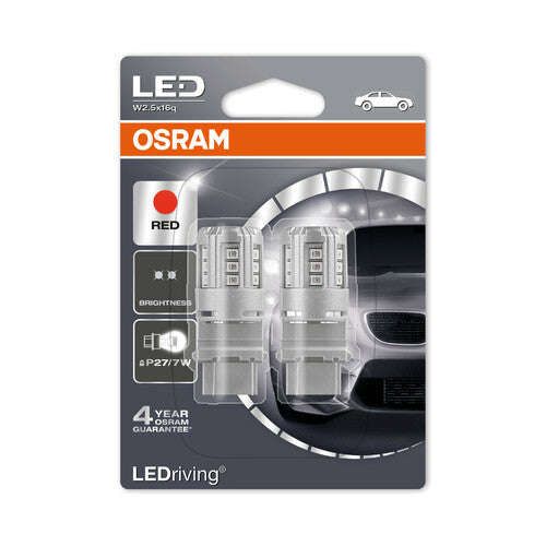 Osram Lampadina LEDriving Retrofit Led std (P27/7W) W2,5x16q 2 pz Blister Rosso