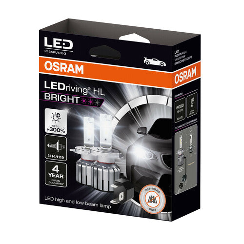 Osram 12V LEDriving HL Bright - (H4/H19) - 15/15W - P43t/PU43t-3 - 2 uds - Caja